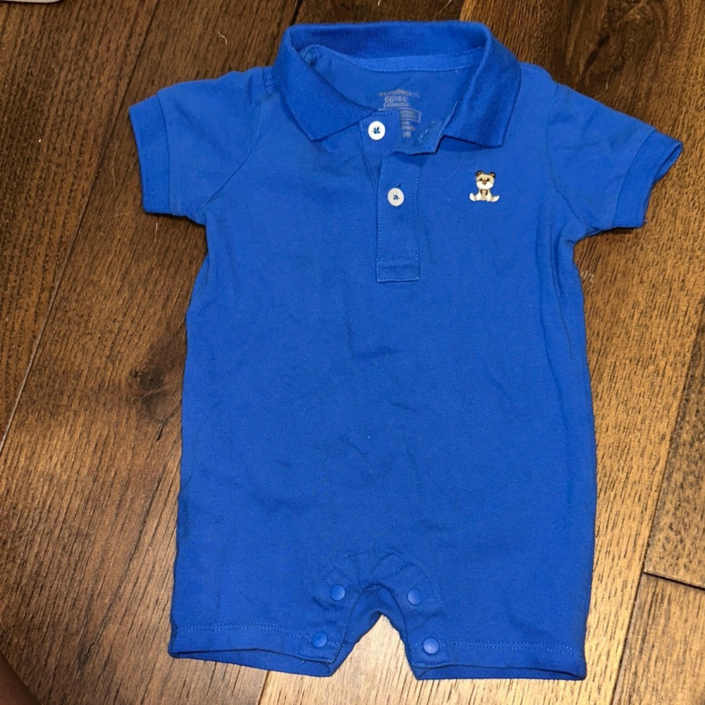 Blue Polo Baby Romper